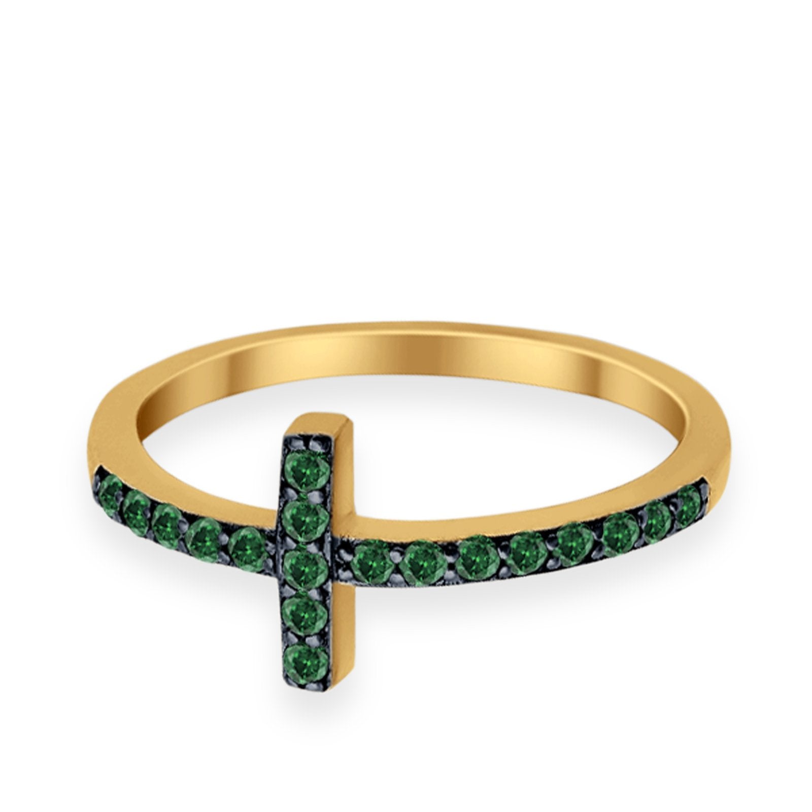 Wedding Eternity Sideways Cross Rings Simulated CZ 925 Sterling Silver