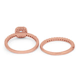 Wedding Band Ring Round Piece Simulated Cubic Zirconia 925 Sterling Silver