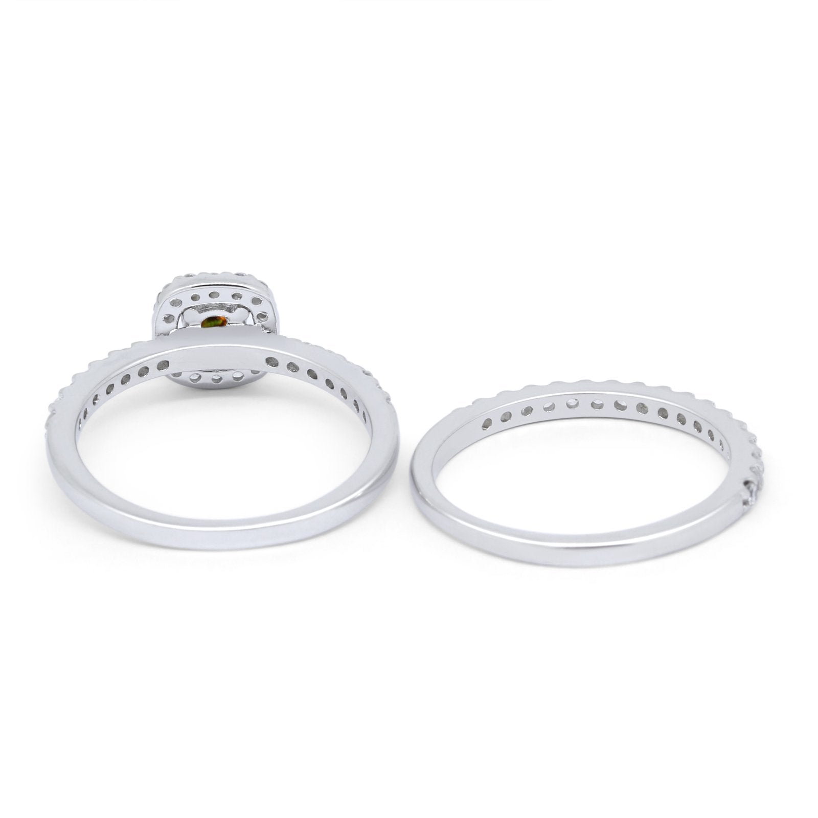 Wedding Band Ring Round Piece Simulated Cubic Zirconia 925 Sterling Silver