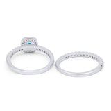 Wedding Band Ring Round Piece Simulated Cubic Zirconia 925 Sterling Silver