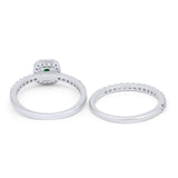 Wedding Band Ring Round Piece Simulated Cubic Zirconia 925 Sterling Silver