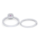 Wedding Band Ring Round Piece Simulated Cubic Zirconia 925 Sterling Silver