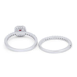 Wedding Band Ring Round Piece Simulated Cubic Zirconia 925 Sterling Silver