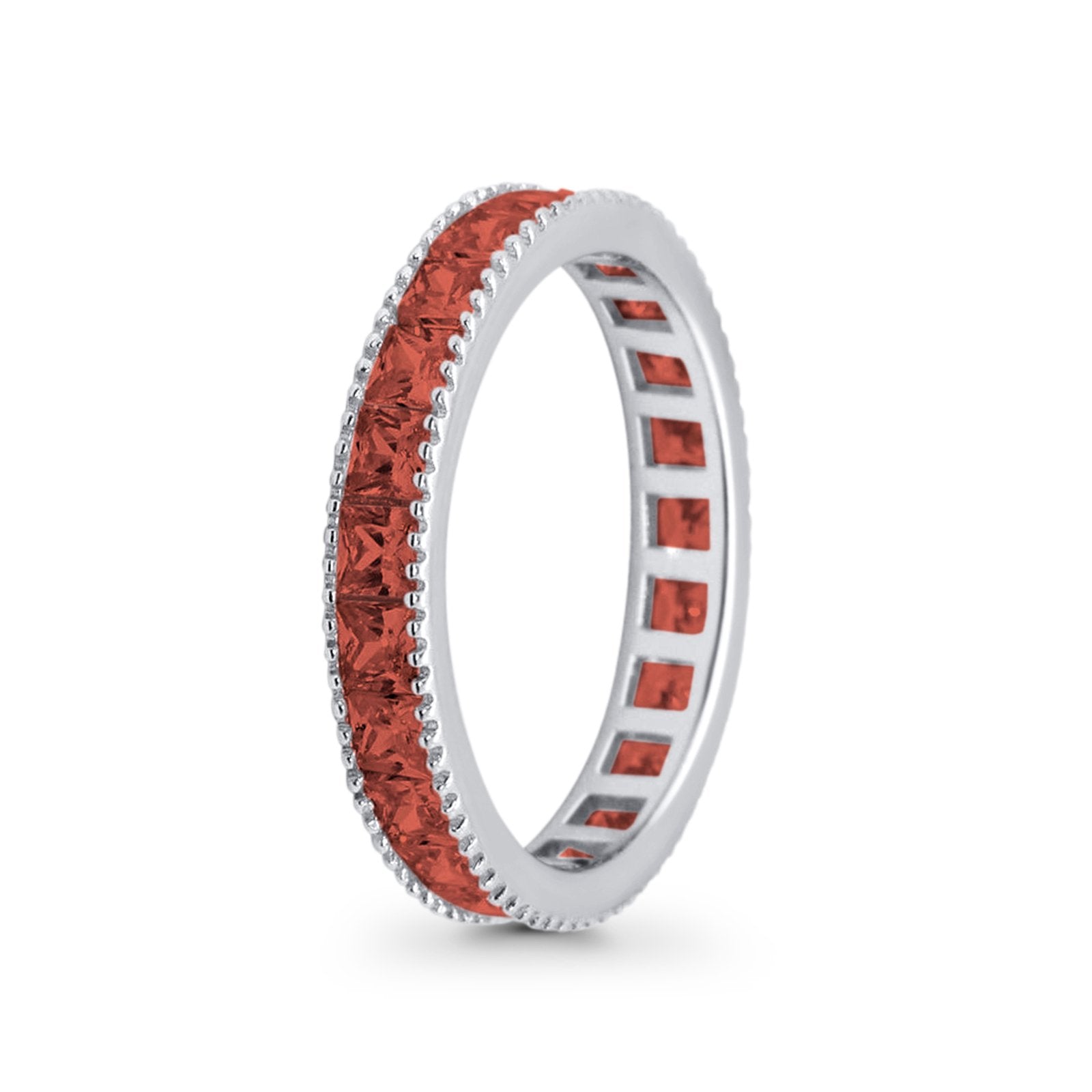 Full Eternity Wedding Band Ring Simulated CZ 925 Sterling Silver
