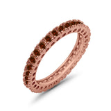 Eternity Wedding Band Rings Round Simulated CZ 925 Sterling Silver