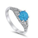 Vintage Wedding Ring Round Cubic Zirconia 925 Sterling Silver RC105152