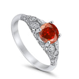 Vintage Wedding Ring Round Cubic Zirconia 925 Sterling Silver RC105152