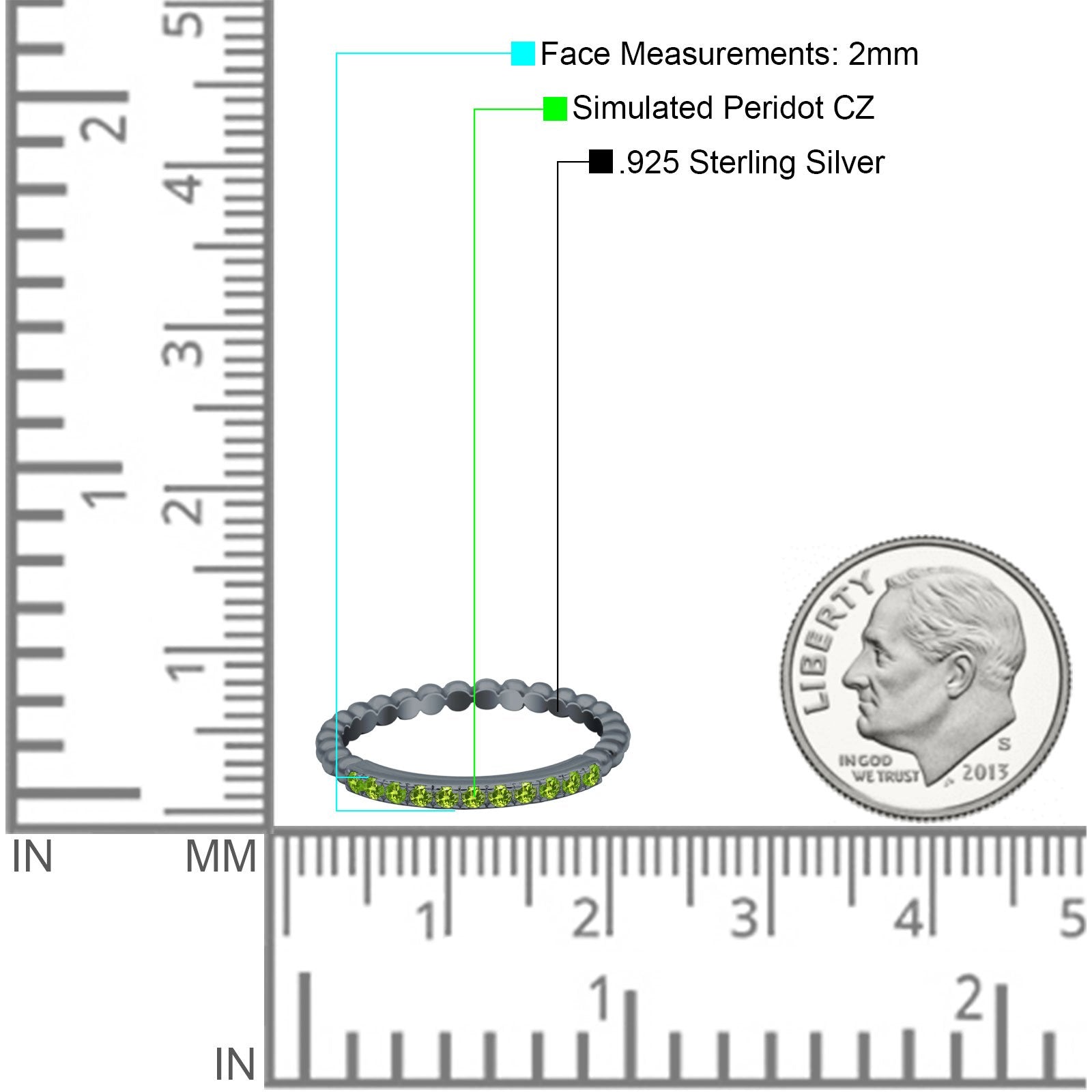 Infinity Twisted Half Eternity Wedding Band Ring Round Simulated Cubic Zirconia 925 Sterling Silver