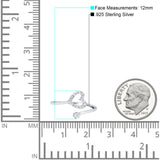 Round Heart Promise Eternity Ring Simulated Cubic Zirconia 925 Sterling Silver