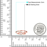 Engagement Eternity Love Ring Round Simulated Cubic Zirconia 925 Sterling Silver