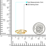 Engagement Eternity Love Ring Round Simulated Cubic Zirconia 925 Sterling Silver