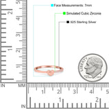 Wedding Heart Promise Ring Round Simulated Cubic Zirconia 925 Sterling Silver