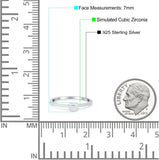 Wedding Heart Promise Ring Round Simulated Cubic Zirconia 925 Sterling Silver