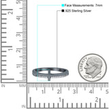 Sideway Cross Ring Round Eternity Simulated Cubic Zirconia 925 Sterling Silver