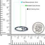 Half Eternity Fashion Ring Marquise Simulated Cubic Zirconia 925 Sterling Silver (9mm)