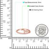 Half Eternity Fashion Ring Marquise Simulated Cubic Zirconia 925 Sterling Silver (9mm)