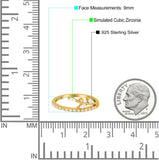 Half Eternity Fashion Ring Marquise Simulated Cubic Zirconia 925 Sterling Silver (9mm)