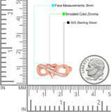 Infinity Two-Tone Heart Promise Ring Round Simulated Cubic Zirconia 925 Sterling Silver (8mm)