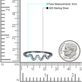 New Wave Band Ring Round Eternity Simulated Cubic Zirconia 925 Sterling Silver