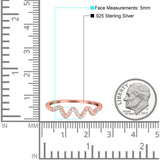 New Wave Band Ring Round Eternity Simulated Cubic Zirconia 925 Sterling Silver