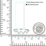 New Wave Band Ring Round Eternity Simulated Cubic Zirconia 925 Sterling Silver