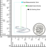 Fashion Half Eternity Ring Round Simulated Cubic Zirconia 925 Sterling Silver (5mm)