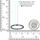 Eternity Ring Wedding Engagement Band Round Simulated Cubic Zirconia 925 Sterling Silver (1.8mm)