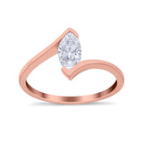 Marquise Swirl Wedding Ring Simulated Cubic Zirconia 925 Sterling Silver