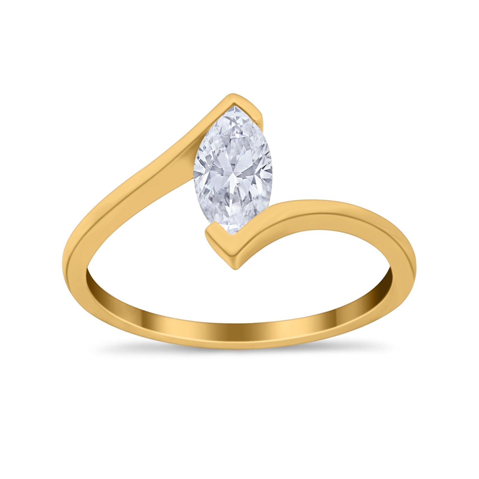 Marquise Swirl Wedding Ring Simulated Cubic Zirconia 925 Sterling Silver