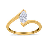 Marquise Swirl Wedding Ring Simulated Cubic Zirconia 925 Sterling Silver