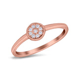 Petite Dainty Thumb Ring Pave Round Simulated Cubic Zirconia 925 Sterling Silver