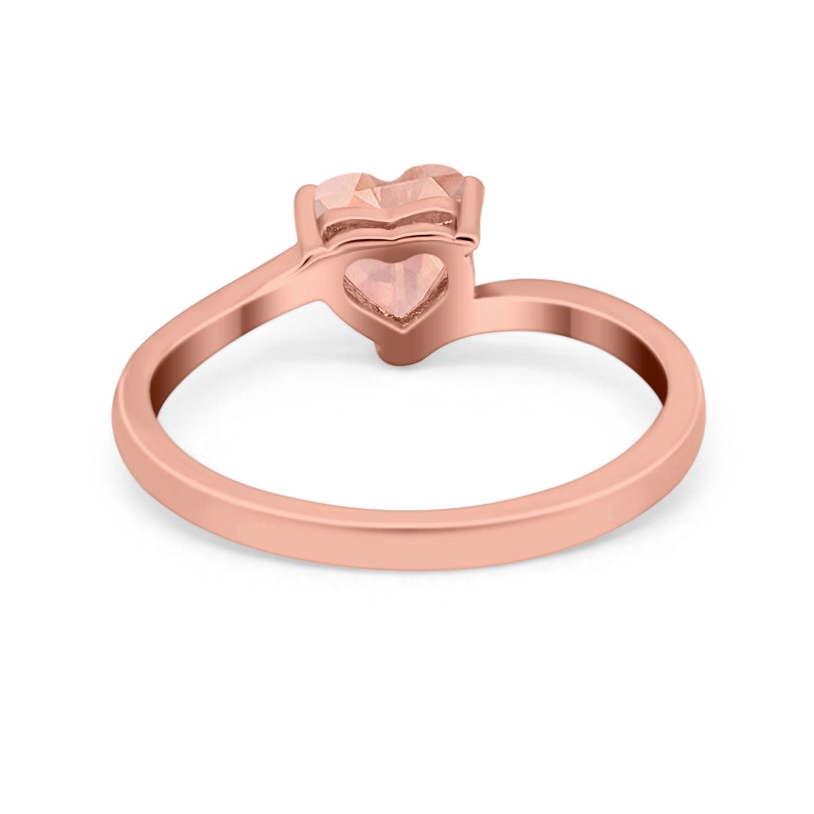 Swirl Wedding Heart Promise Ring Simulated Cubic Zirconia 925 Sterling Silver