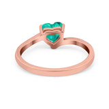 Swirl Wedding Heart Promise Ring Simulated Cubic Zirconia 925 Sterling Silver