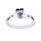 Swirl Wedding Heart Promise Ring Simulated Cubic Zirconia 925 Sterling Silver