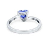 Swirl Wedding Heart Promise Ring Simulated Cubic Zirconia 925 Sterling Silver