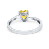 Swirl Wedding Heart Promise Ring Simulated Cubic Zirconia 925 Sterling Silver