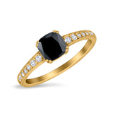 Cushion Cut Bridal Wedding Ring Simulated Cubic Zirconia 925 Sterling Silver