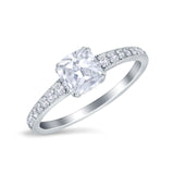 Cushion Cut Bridal Wedding Ring Simulated Cubic Zirconia 925 Sterling Silver