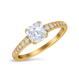 Cushion Cut Bridal Wedding Ring Simulated Cubic Zirconia 925 Sterling Silver