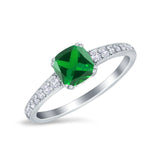 Cushion Cut Bridal Wedding Ring Simulated Cubic Zirconia 925 Sterling Silver
