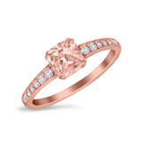 Cushion Cut Bridal Wedding Ring Simulated Cubic Zirconia 925 Sterling Silver