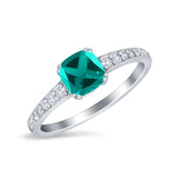 Cushion Cut Bridal Wedding Ring Simulated Cubic Zirconia 925 Sterling Silver