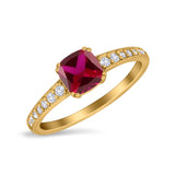 Cushion Cut Bridal Wedding Ring Simulated Cubic Zirconia 925 Sterling Silver