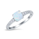 Cushion Cut Bridal Wedding Ring Simulated Cubic Zirconia 925 Sterling Silver