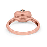 Art Deco Wedding Bridal Ring Round Simulated Cubic Zirconia 925 Sterling Silver