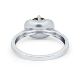 Art Deco Wedding Bridal Ring Round Simulated Cubic Zirconia 925 Sterling Silver