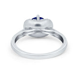 Art Deco Wedding Bridal Ring Round Simulated Cubic Zirconia 925 Sterling Silver