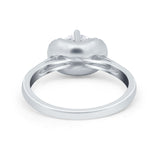 Art Deco Wedding Bridal Ring Round Simulated Cubic Zirconia 925 Sterling Silver