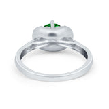 Art Deco Wedding Bridal Ring Round Simulated Cubic Zirconia 925 Sterling Silver