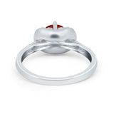 Art Deco Wedding Bridal Ring Round Simulated Cubic Zirconia 925 Sterling Silver